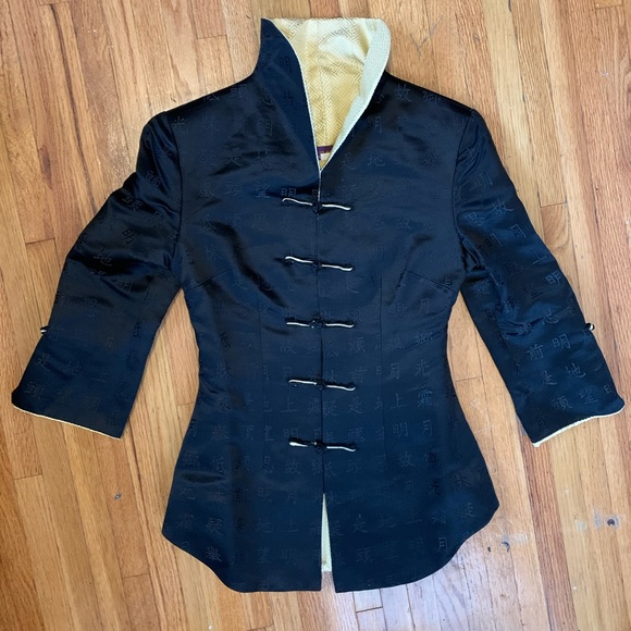 Womens fitted tradition Chinese Kimono Sz L - Picture 6 of 8